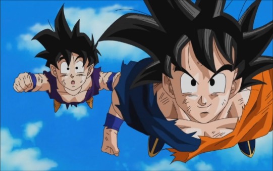 Fondo de Escritorio Manga. Goku y SonGohanda volando